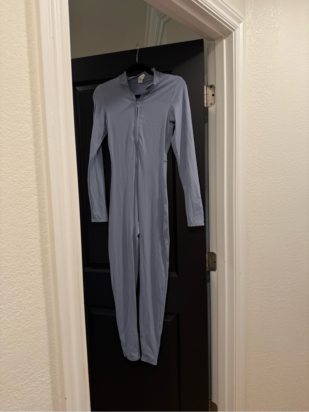 Light Blue Athletic Full Zip One-Piece Jumpsuit